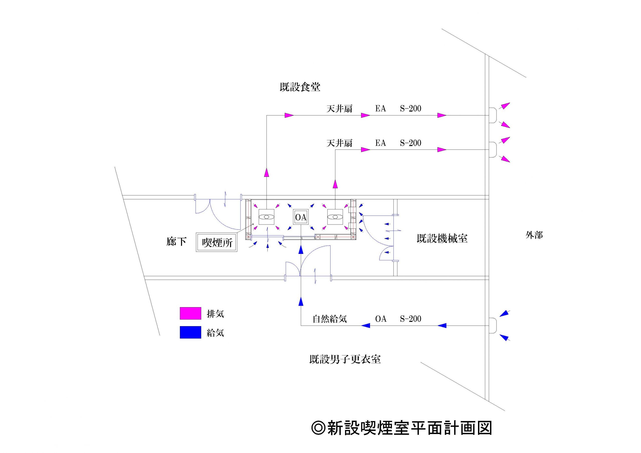 新設喫煙室平面計画図