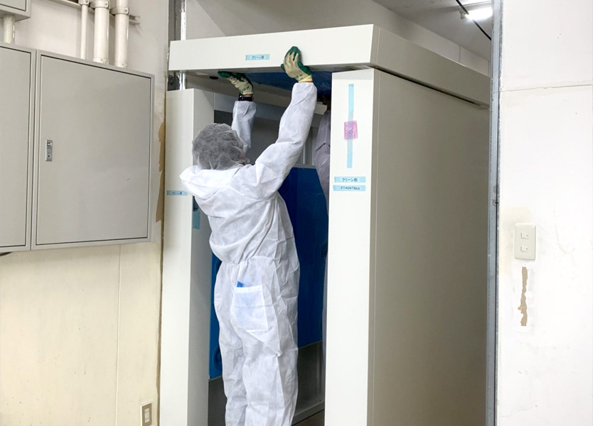 エアーシャワーの設置(サニタリー室の設計及び動線計画)施工事例